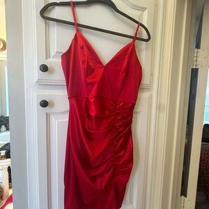 Elegant Red Satin Dress